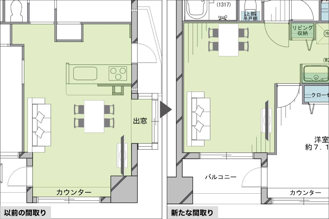 高輪にあるマンションの間取り図の比較