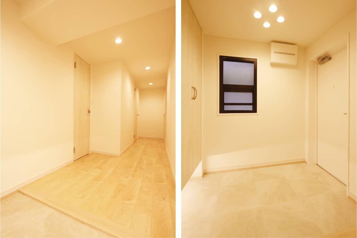 リノベーションしたファミリー向けマンションの玄関