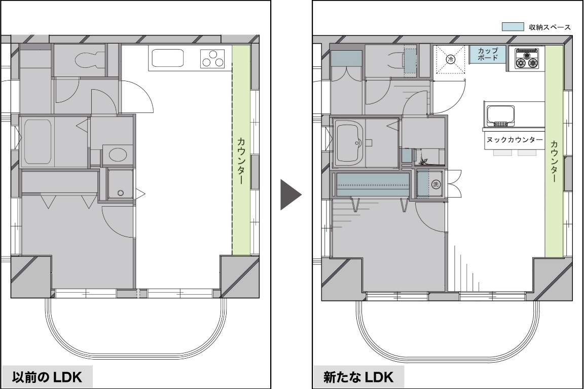 白金高輪にあるマンションのリビングの間取り